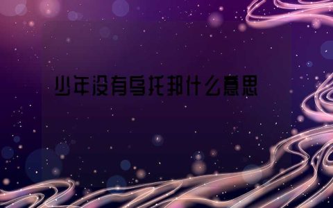 少年没有乌托邦什么意思