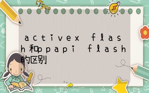 activex flash和ppapi flash的区别