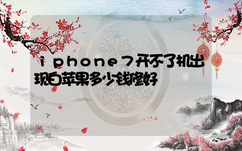 iphone7开不了机出现白苹果多少钱修好