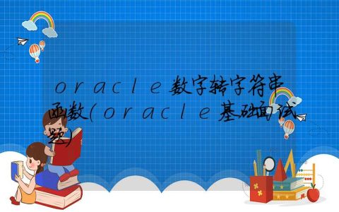 oracle数字转字符串函数（oracle基础面试题）